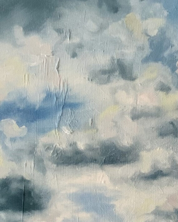 "Suplevad pilved Viljandi järves", õli lõuendil, 30 x 40 cm - Image 3