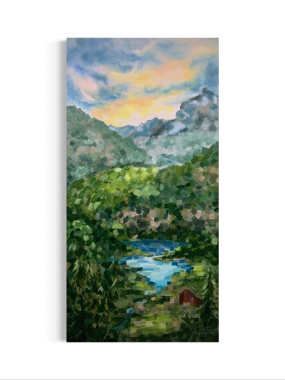 "Norra maastik", õli lõuendil, 40 x 80 cm