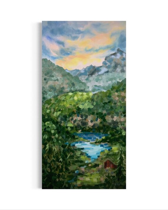 "Norra maastik", õli lõuendil, 40 x 80 cm