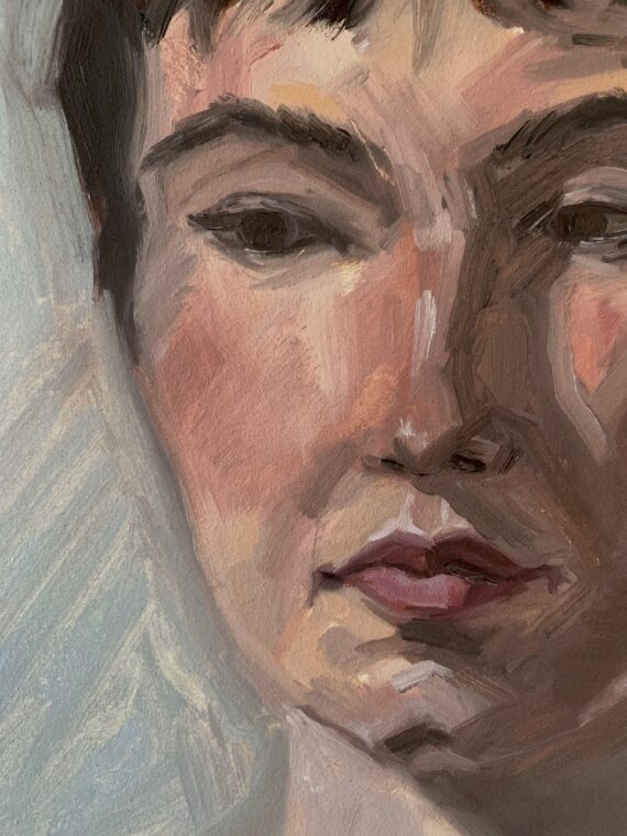 "Lysis", õli krunditud papil, 70 x 50 cm - Image 3