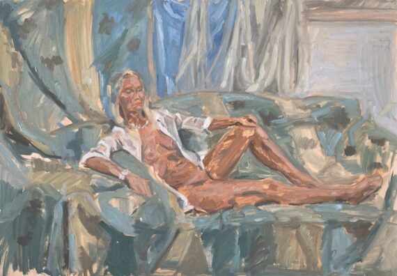 "Esimene", õli krunditud papil, 70 x 50 cm - Image 2