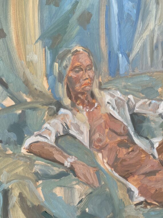 "Esimene", õli krunditud papil, 70 x 50 cm - Image 3