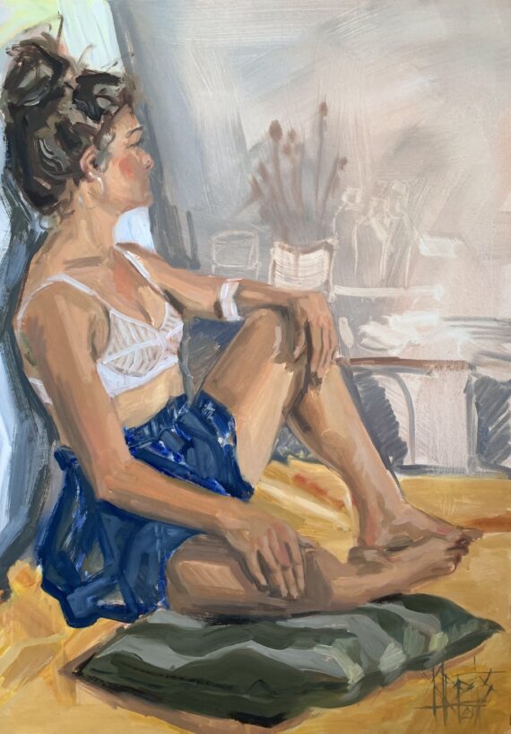 “Christiana”, õli krunditud papil, 70 x 50 cm - Image 2