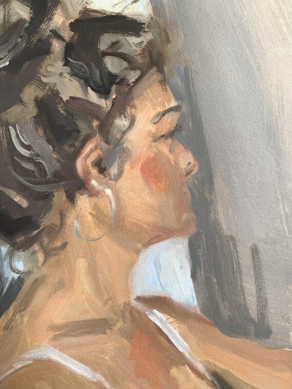 “Christiana”, õli krunditud papil, 70 x 50 cm - Image 3