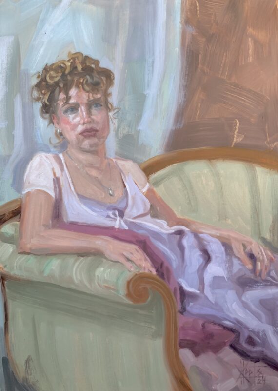 “Meel”, õli krunditud papil, 70 x 50 cm - Image 2