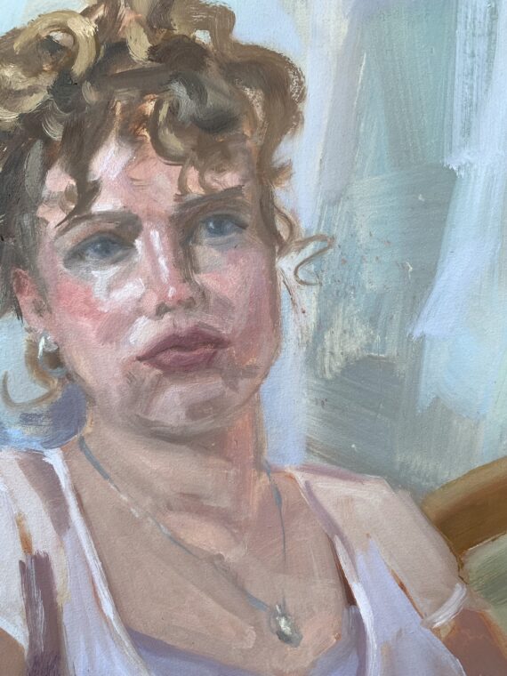 “Meel”, õli krunditud papil, 70 x 50 cm - Image 3