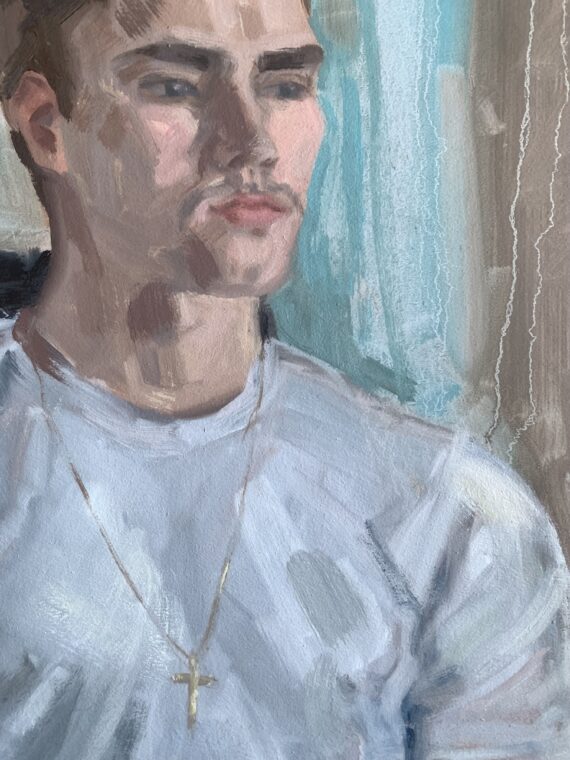 “Gaspard”, õli krunditud papil, 70 x 50 cm - Image 3