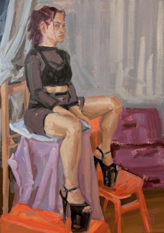 “Maarja”, õli krunditud papil, 70 x 50 cm - Image 2