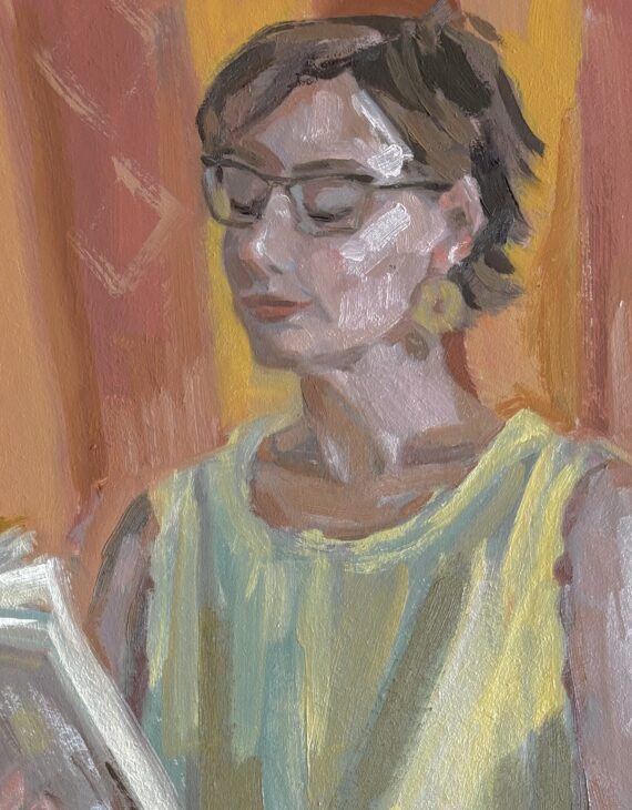 “Mari”, õli krunditud papil, 70 x 50 cm - Image 3