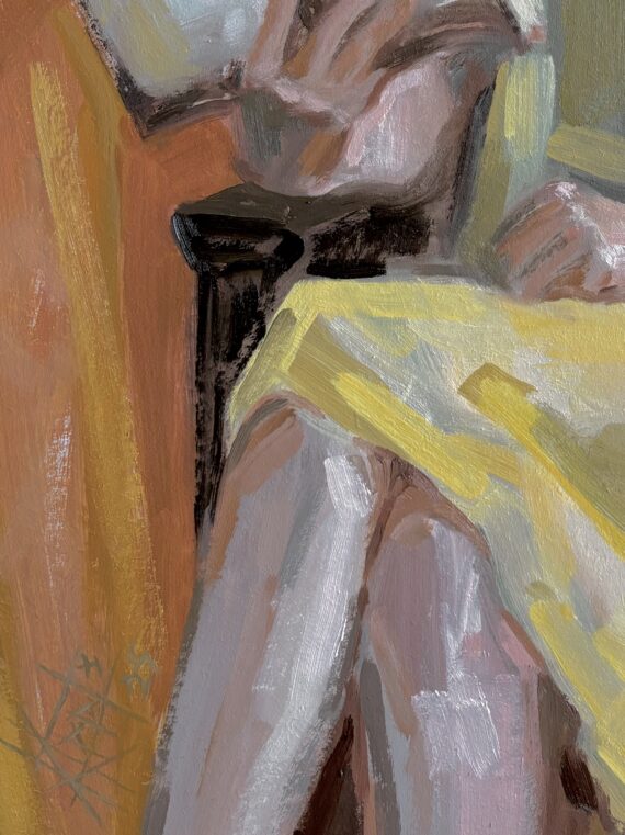 “Mari”, õli krunditud papil, 70 x 50 cm - Image 4