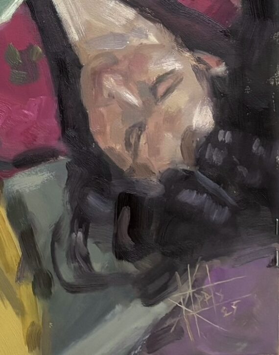 “Anna”, õli krunditud papil, 70 x 50 cm - Image 2