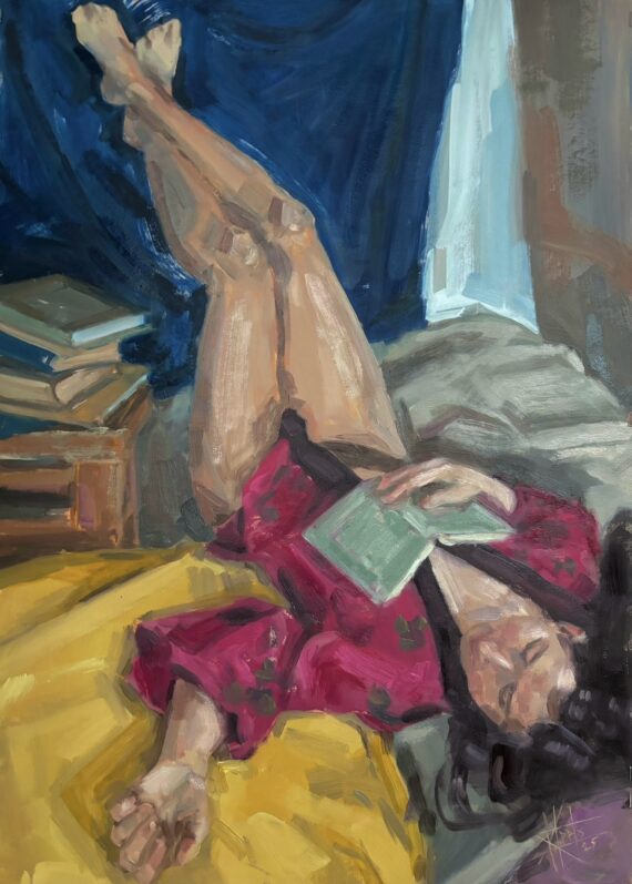 “Anna”, õli krunditud papil, 70 x 50 cm - Image 4